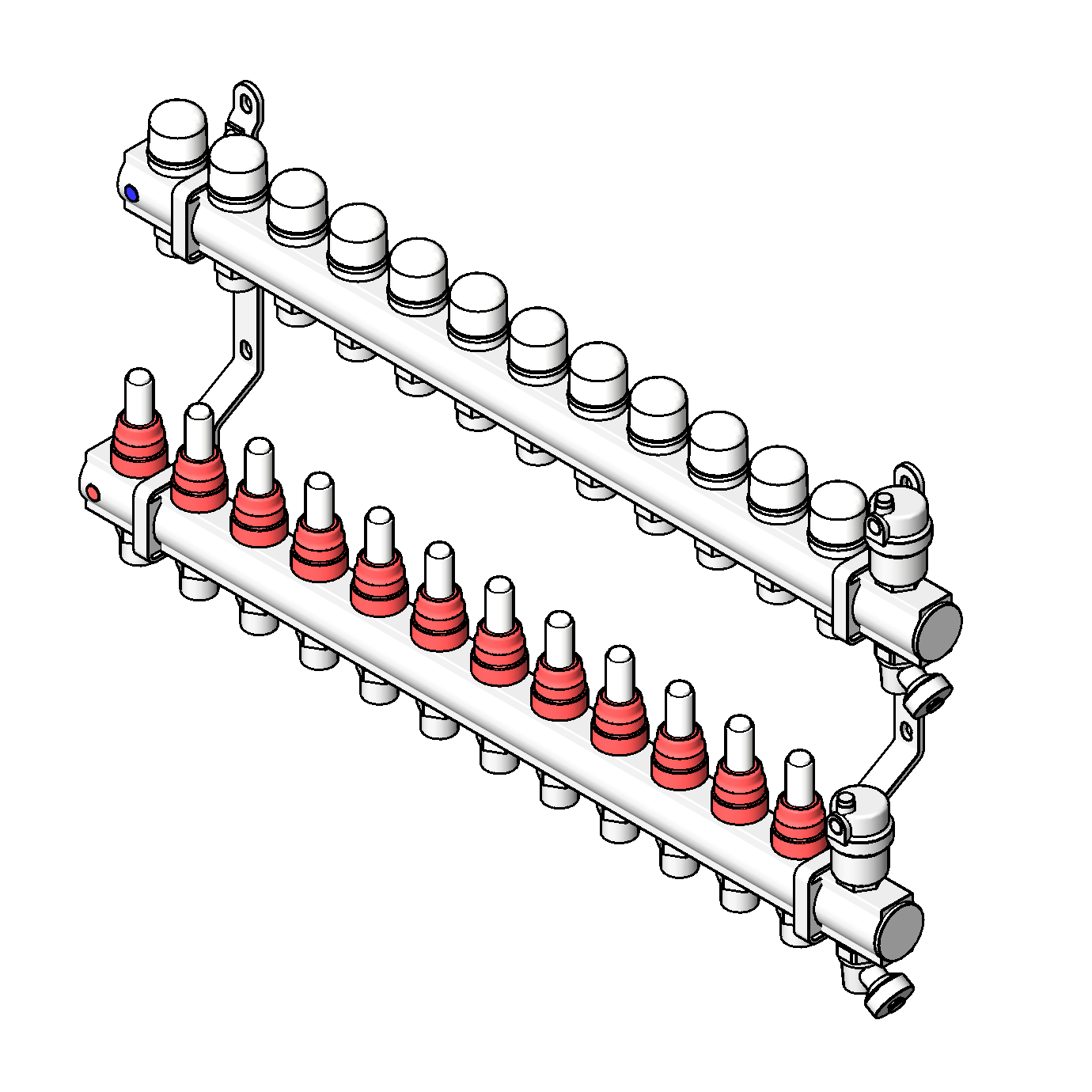 Коллектор с регулирующими клапанами и расходомерами